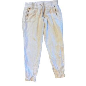 Athleta Cabo Linen Jogger Cream Micro Cheetah - Size 16 Tall